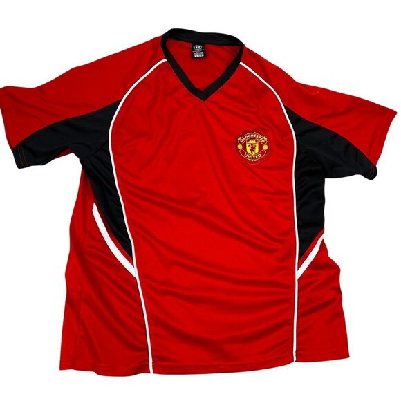 Manchester United Official Licensed Red & Black Short Sleeve Jersey Embroidered - Picture 1 of 12